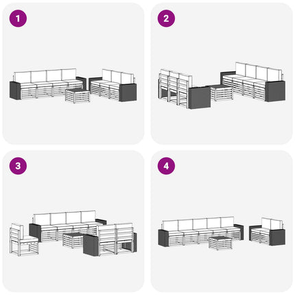 Soffgrupper med kudde 8 pcs Massivt Akaciaträ