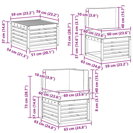 Utomhussoffset 8 pcs Naturlig och Beige Massivt Akaciaträ