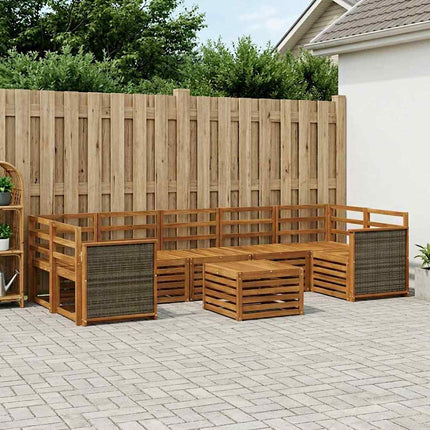 Utomhussoffset 8 pcs Naturlig Massivt Akaciaträ