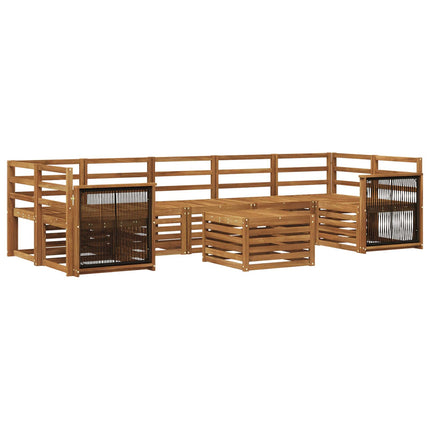 Utomhussoffset 8 pcs Naturlig Massivt Akaciaträ
