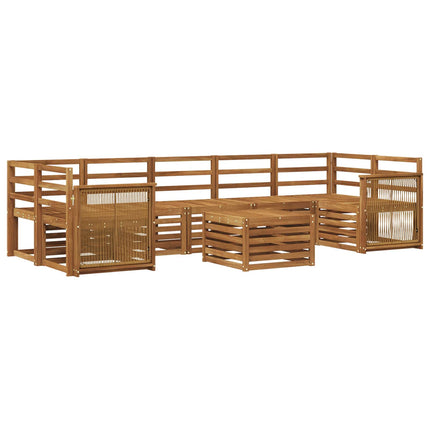 Utomhussoffset 8 pcs Naturlig Massivt Akaciaträ