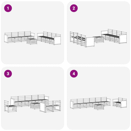 Soffgrupper 9 pcs Massivt Akaciaträ
