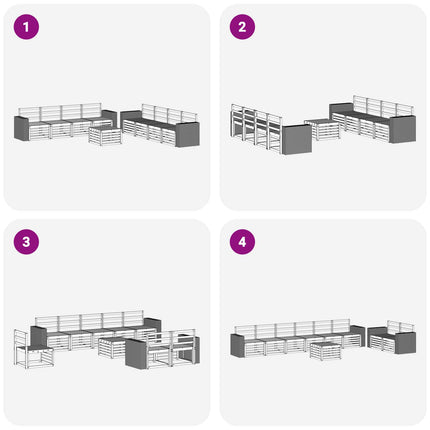 Soffgrupper 9 pcs Massivt Akaciaträ