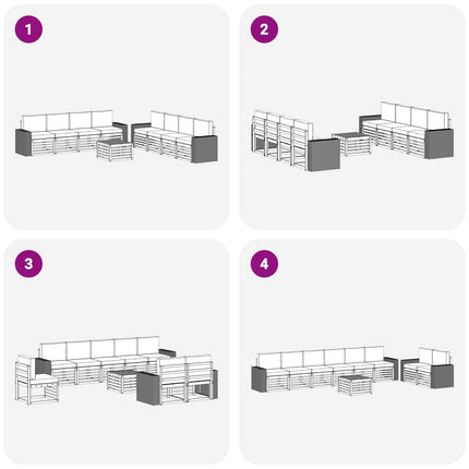 Soffgrupper med kudde 9 pcs Massivt Akaciaträ