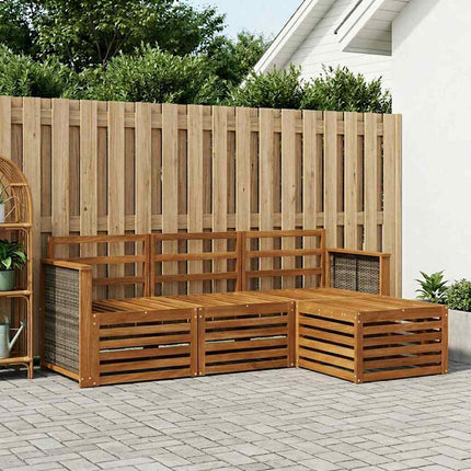 Utomhussoffset 4 pcs Naturlig