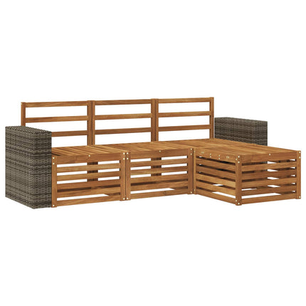 Utomhussoffset 4 pcs Naturlig