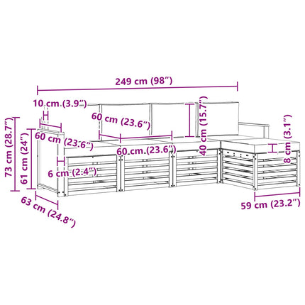 Utomhussoffset med kudde 5 pcs Naturlig och Grädde