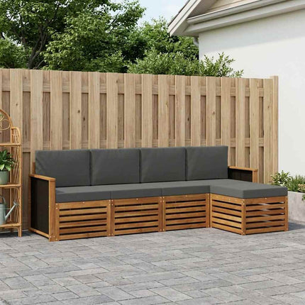Utomhussoffset med kudde 5 pcs Naturlig och Antracit