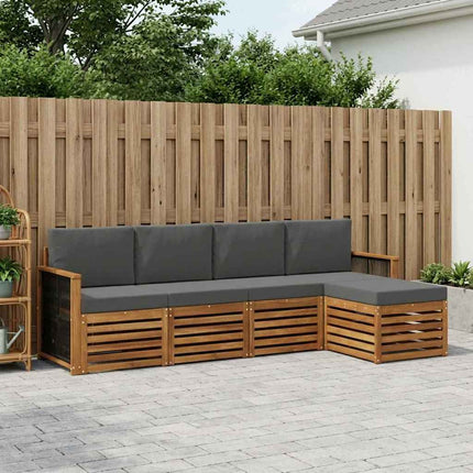 Utomhussoffset med kudde 5 pcs Naturlig och Antracit