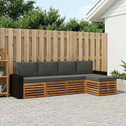 Utomhussoffset med kudde 5 pcs Naturlig och Antracit