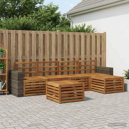 Utomhussoffset 6 pcs Naturlig