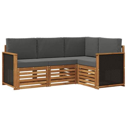 Soffgrupper med kudde 4 pcs Massivt Akaciaträ