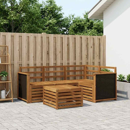 Utomhussoffset 5 pcs Naturlig 59 x 59 x 37 cm Polyester