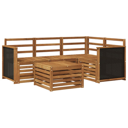 Utomhussoffset 5 pcs Naturlig 59 x 59 x 37 cm Polyester