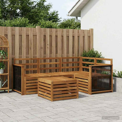 Utomhussoffset 5 st Naturlig Polyester