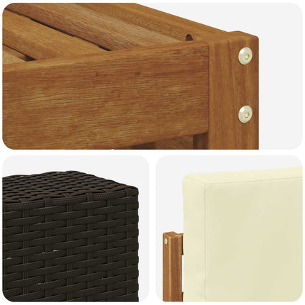 Utomhussoffset 5 pcs Naturlig och Grädde 59 x 59 x 37 cm