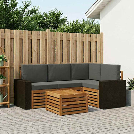 Utomhussoffset 5 pcs Naturlig och Antracit 59 x 59 x 37 cm