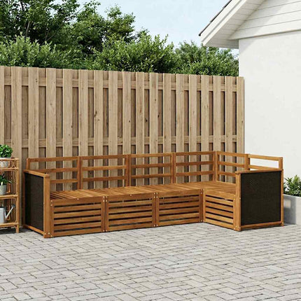Sektionsoffgrupp 4 pcs Naturlig Massivt Akaciaträ