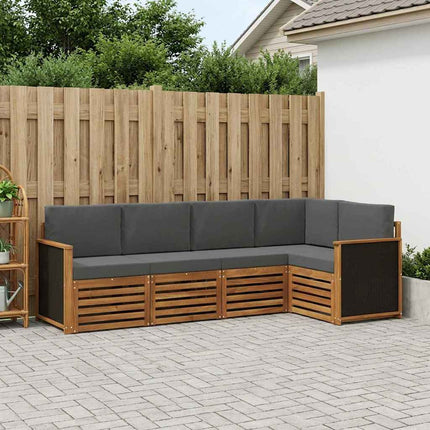 Sektionsoffgrupp med kudde 4 pcs Naturlig och Antracit