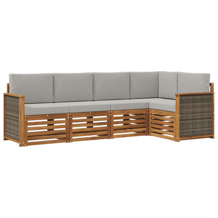 Sektionsoffgrupp med kudde 4 pcs Naturlig och ljusgrå