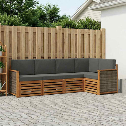 Sektionsoffgrupp med kudde 4 pcs Naturlig och Antracit