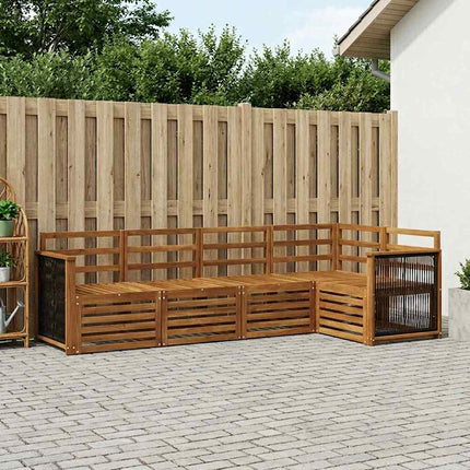 Sektionsoffgrupp 4 pcs Naturlig Massivt Akaciaträ