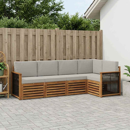Sektionsoffgrupp med kudde 4 pcs Naturlig och ljusgrå