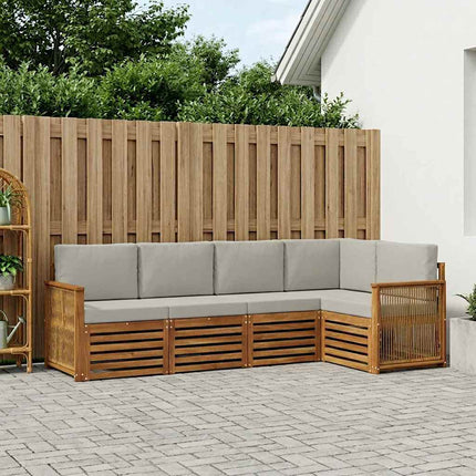 Sektionsoffgrupp med kudde 4 pcs Naturlig och ljusgrå