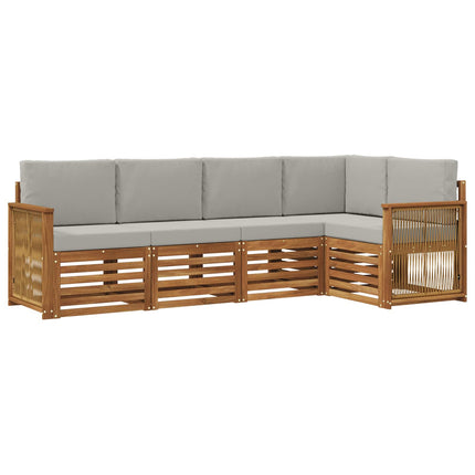Sektionsoffgrupp med kudde 4 pcs Naturlig och ljusgrå