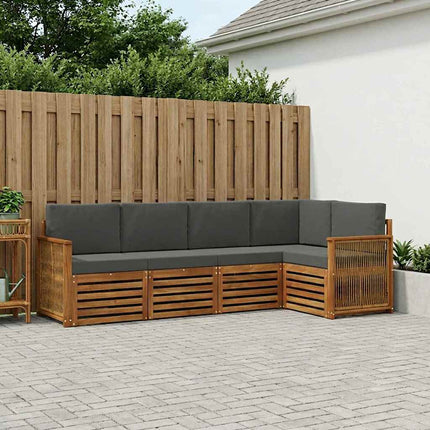 Sektionsoffgrupp med kudde 4 pcs Naturlig och Antracit