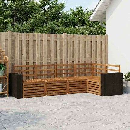 Sektionsoffgrupp 5 pcs Naturlig Massivt Akaciaträ