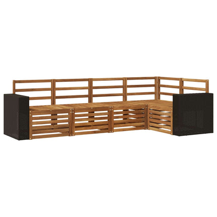 Sektionsoffgrupp 5 pcs Naturlig Massivt Akaciaträ