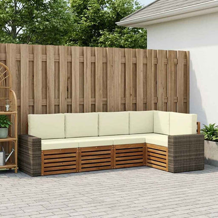 Sektionsoffgrupp 5 pcs Naturlig och Grädde Massivt Akaciaträ