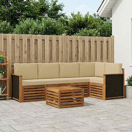 Sektionsoffgrupp 5 pcs Naturlig Massivt akaciaträ och polyester