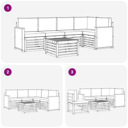 Sektionsoffgrupp med kudde 5 pcs Naturlig och Grädde