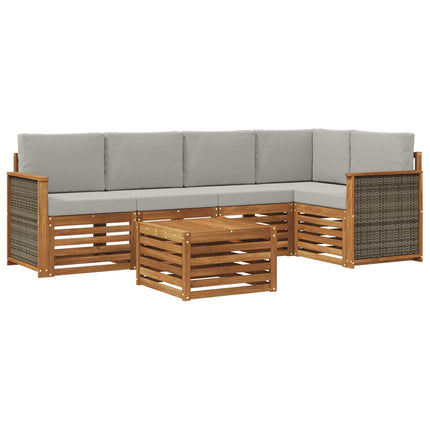 Sektionsoffgrupp med kudde 5 pcs Naturlig och ljusgrå