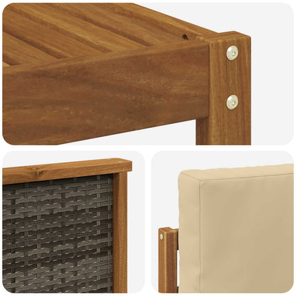Sektionsoffgrupp 5 pcs Naturlig Massivt akaciaträ och polyester