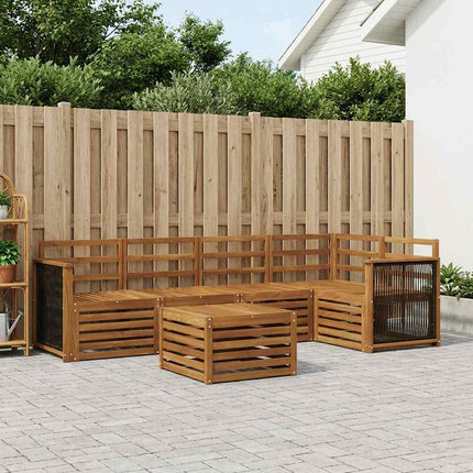Sektionsoffgrupp 5 pcs Naturlig Massivt Akaciaträ