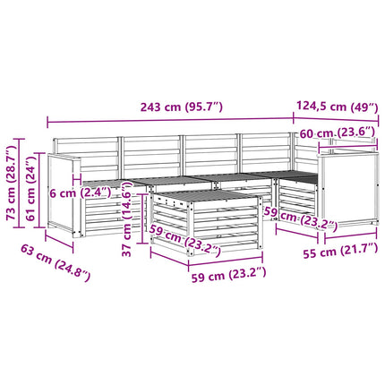 Sektionsoffgrupp 5 pcs Naturlig Massivt Akaciaträ