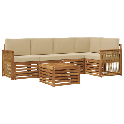 Sektionsoffgrupp 5 pcs Naturlig Massivt akaciaträ och polyester