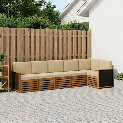 Sektionsoffgrupp 5 pcs Naturlig Massivt akaciaträ och polyester