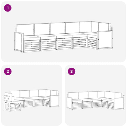Sektionsoffgrupp med kudde 5 pcs Naturlig och ljusgrå