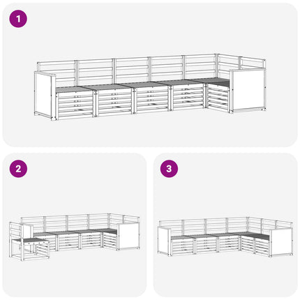 Sektionsoffgrupp 5 pcs Naturlig Massivt Akaciaträ