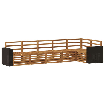 Sektionsoffgrupp 6 pcs Naturlig Massivt Akaciaträ