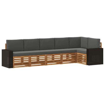 Utomhussoffset 6 st Naturlig och Antracit Polyester
