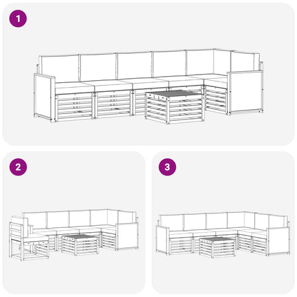 Sektionsoffgrupp med kudde 6 pcs Naturlig och Grädde
