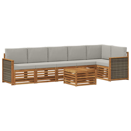 Sektionsoffgrupp med kudde 6 pcs Naturlig och ljusgrå