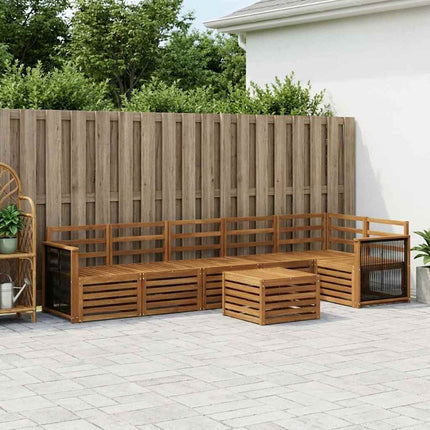 Sektionsoffgrupp 6 pcs Naturlig Massivt Akaciaträ