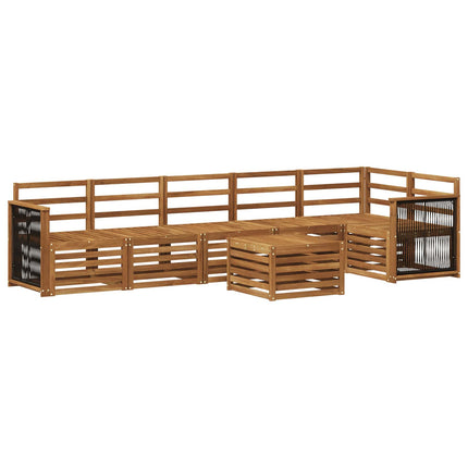 Sektionsoffgrupp 6 pcs Naturlig Massivt Akaciaträ