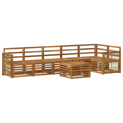 Sektionsoffgrupp 6 pcs Naturlig Massivt Akaciaträ